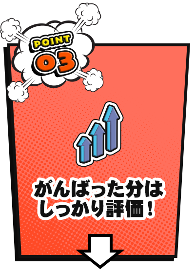 がんばった分しっかり評価！